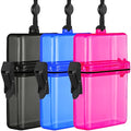 Outus 3 Pcs Waterproof ID Badge Holder Case with Waterproof Buckle 4.72 x 2.95 x 1.57 Inches Floating Sport Case Locker with Adjustable Hanging Rope Plastic Card Dry Box(Rose, Blue, Black, Classic) - color: Rose, Blue, Black, size: 4.72 x 2.95 x 1.57 Inch
