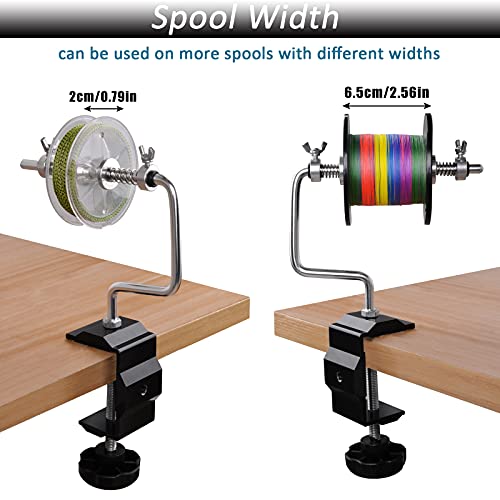 Fishing Line Spooler Winder, Adjustable Fishing Reel Spooler Spooling Station for Spinning Casting Reels - color: with Clamp