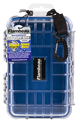 Flambeau Outdoors 402HD HD Tuff Box 400 with Zerust Anti-Corrosion Liner, Dry Box Storage, Medium, Blue/Clear - size: Medium
