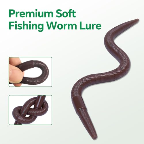 Clearance Bionics-Designed Durable Soft Plastic Fishing Lures Kit with Bonus Accessories, 3/4/5/6 Inch, 9-Type Lifelike Swimbaits in One Gear Set Included Tackle Box for Bass - color: Brown