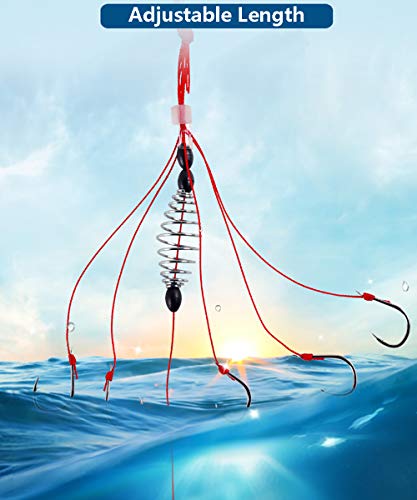 Dyxssm Trap Fishing Hooks Carp Fishing Baits Hook Lure with Fishing Spring Carp Feeder (Pack of 4) - size: 9#