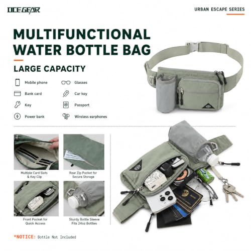 Waist Pack with Water Bottle Holder for Men Women Waist Bag Running Waist Pack Waterproof for Outdoor Travel Cycling Climbing Walking Fit All Phones (Bottle Not Included) (Mint Green) - color: Mint Green