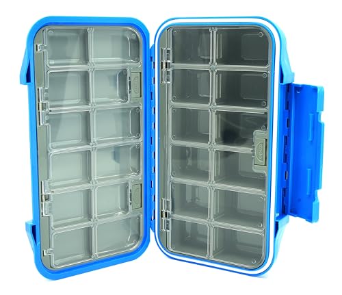 Kingfisher Large Waterproof 24 Compartment Tailwater Nymph Fly Fishing Box - color: Blue