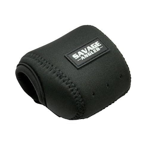 Low Profile Casting Reel Cover | Baitcasting Reel Cover | Neoprene Baitcast Reel Sleeve | Fishing Reel Case | Reel Pouch | Fits 50, 80, 100, 150, 200 Series (Left Hand, Black, Fits 50-200 Series)