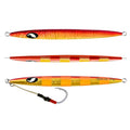 OCEAN CAT Slow Pitch Jig Flat Fall Jig Saltwater Fishing Luers Mental Vertical Jigging Baits with Hooks 5 Colors 4 Weights - color: #011:Red&Gold, size: 17 2/3oz(500g)