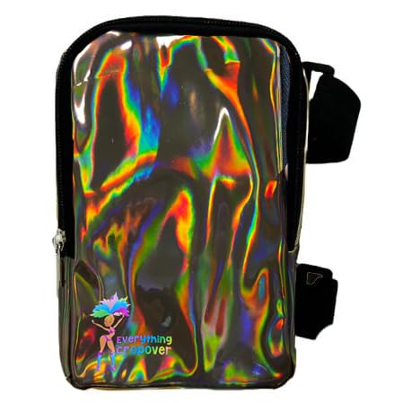 Holographic Thigh Bag | Leg Harness for Women | Outdoor Leg Pouch | Carnival Hiking Travel Fanny Pack with Adjustable Straps | Brown - color: Brown