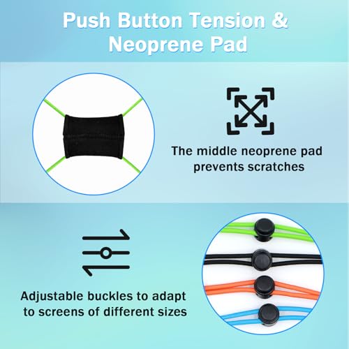 Thickened Fishing Finder Cover Straps, Adjustable Fish Finder Bungee for Securing Graph Cover for Travel - color: Black,Orange