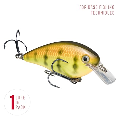 Strike King KVD 1.5 Hard Knock Fishing Lure, 3/8 oz, 3D Lifelike Eyes - color: 650 - Chartreuse Perch, size: 1.5-Ounce