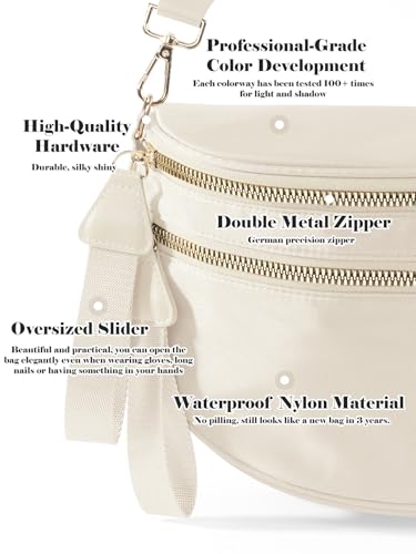 Pure Colour Crossbody Bag Bum Bag for Women,Spacious Purse Fanny Packs Belt Bag,Oversized Bum Bag (Colour Bum Bag-Beige) - color: Colour Bum Bag-Beige