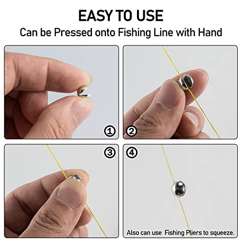 Dr.Fish 100 Pack Tin Split Shot Sinkers, Non Toxic Fishing Weight, Enviornmental Lead-Free Fly Fishing Line Sinkers Freshwater Saltwater Terminal Tackle - size: #3/0(1/50oz)-100PCs
