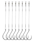 Fishing Circle Hooks Saltwater 50pcs Leader Hook Rigs for Catfish Bass With Offset Hooks - size: 10/0, 50 Pack