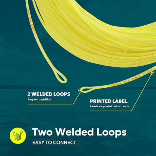 SF Fly Fishing Line with Two Welded Loops Weight Forward Floating Fly Lines Trout 90FT WF2 3 4 5 6 7 8 9F Multi-Color Freshwater - color: Fluo Yellow, size: WF8F 90FT Line