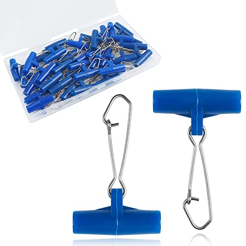 Sinker Slides for Fishing,Fishing Line Sinker Slides with Duo Lock Sinkers Weight Silder Sleeve Swivel Duo Lock Snaps for Saltwater Surf Bottom Fishing Fish Fider Rig Catfish Rig - color: Blue Hook Snap, size: 35 Pack