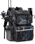 HXLGMD Fishing Backpack with Rod Holders,43L Large Water Resistant Tackle Bag Storage Gear and Equipment with Cooler for Men Fishing, Camping, Hiking, Khaki - color: Khaki Camo