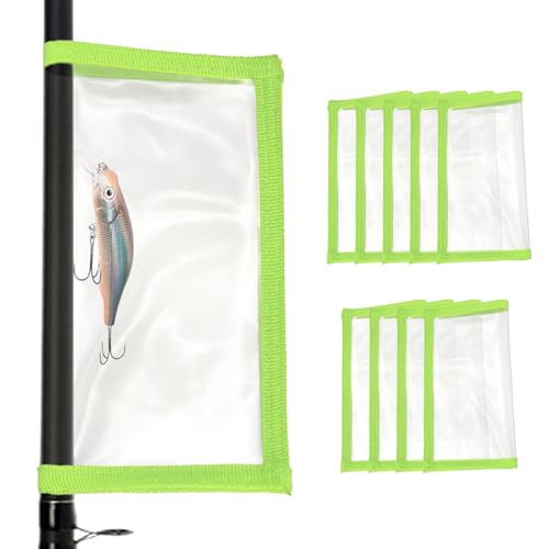 PATIKIL Fishing Lure Wrap Durable PVC Lure Covers Fishing Hook Covers Bait Storage Easily See Lures Keep Fishing Safe - color: Green, size: 3.9" x 7.1"