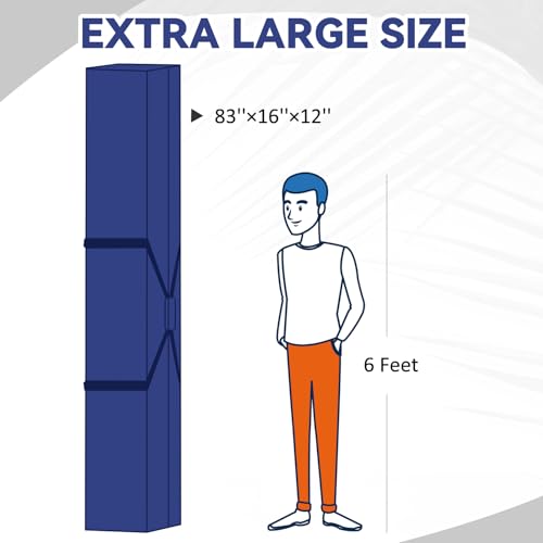 1 Pack 83 x 16 x 12 Inch, 260 L Extra Large Duffle Bag Camping Tent Storage Bag Heavy Duty Waterproof Sport Outdoor Equipment Carrying Case for Pole Travel Canopy Hammock Tripod(Blue) - color: Blue, size: 83 x 16 x 12 Inch, 260 L