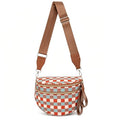 Checkered Crossbody Bum Bags for Women Nylon Checkered Purse Checkerboard Fanny Pack - color: B01-orange Green