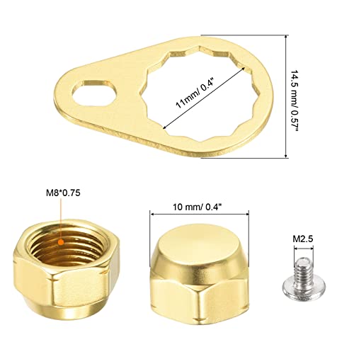 PATIKIL Fishing Reel Screw Nut Locking Plate, Left Handle Locking Caps Screw Nut Replacement for DIY Fishing Accessories - color: Gold, size: M8