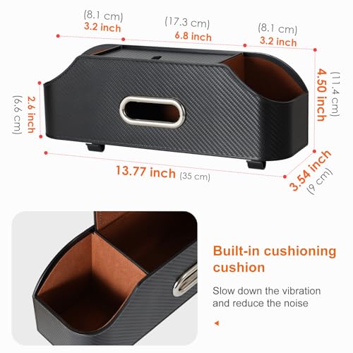 Car Rear Backseat Extra Multifunctional Drink Cup Holder Organizers with Tissue Storage Box Organizer & Hooks for Car Seat Back. imitation carbon fiber texture - color: Imitation Carbon Fiber Texture