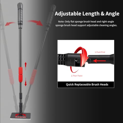 UPETTOOLS Aquarium Clean Tool 6 in 1 Fish Tank Cleaning Kit Algae Scraper Scrubber Pad Adjustable Long Handle Fish Tank Brush Cleaner Set