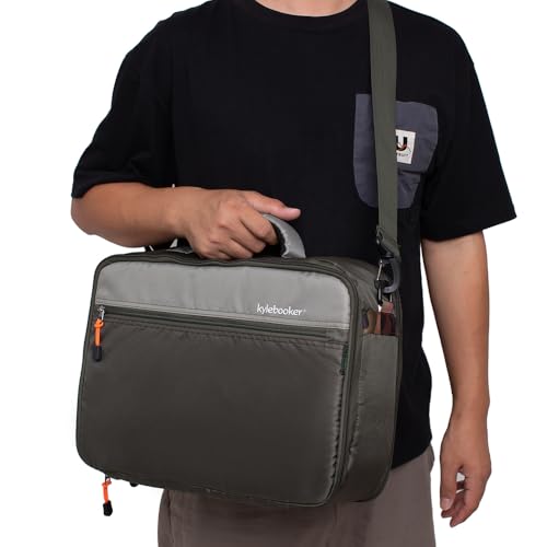 Kylebooker Fishing Reel Case – Travel Storage Bag with Adjustable Compartments for Fly Reels, Spinning Reels, Baitcasting Reel & Fishing Gear - color: Green