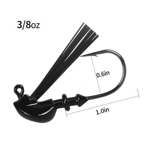 Bass Bladed Fishing Lures Jigs: 5pcs Swim Silicone Skirts Flipping Lures Hook Pitching Bait - color: Multi Color