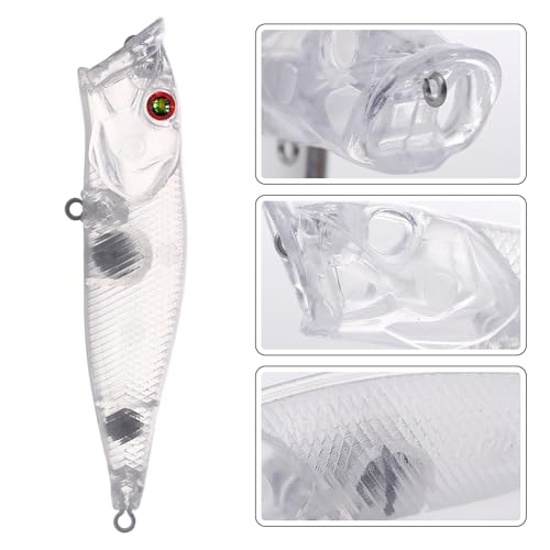 20pcs/25pcs Fishing Blanks Lures Kit Fishing Topwater Unpainted Swimbait Unpainted Crankbaits Hard Baits DIY Lure for Bass Salmon Trout Saltwater and Freshwater - color: 25PCS 3.54″/0.38oz