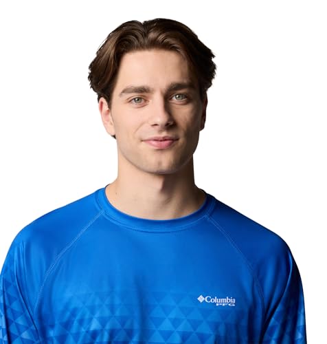 Columbia Men's Super Terminal Tackle PFG Fade Long Sleeve - color: Vivid Blue/Pfg Triangle Super Fade, size: Large