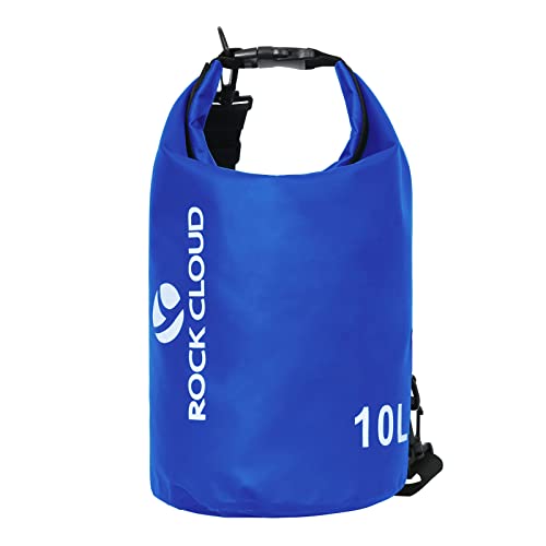 ROCK CLOUD Dry Bag Waterproof 10L Dry Sack for Kayaking Rafting Boating Beach Surfing Swimming Canoe Camping Hiking Fishing Ski - color: Blue, size: 10L