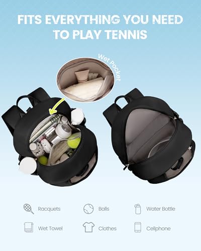 Sucipi Tennis Bag, Quilted Tennis Sling Crossbody Backpack, Water Resistant Tennis Racket Bags for Women Men, Suitable for Pickleball Tennis Badminton - color: Navy Blue, size: Large