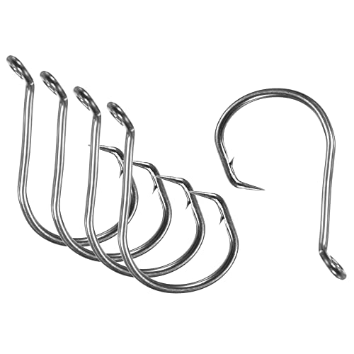 PATIKIL Fishing Circle Hooks, Carbon Steel Offset Hook with Barbs for Freshwater Saltwater - size: 23mm/0.91"