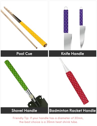 Accering Fishscale Pattern Heat Shrinking Tubes Fishing Rod Shrink Wrap Textured for Sports Racquets Tool Handles (φ20mm, L3.3ft, Fruit Green) - color: FruitGreen, size: φ20mm, L3.3ft