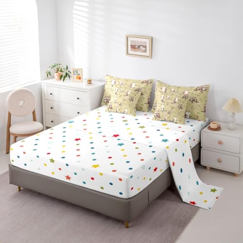 Erosebridal Lap Otter Comforter Set with Sheets Queen Size Shell 7-Piece Bedding Set for Kids Boys Girls Sea Otters Koi Fish Cute Cartoon Starry Beige Brown Lightweight Bed in A Bag - color: Beige Brown, size: Queen