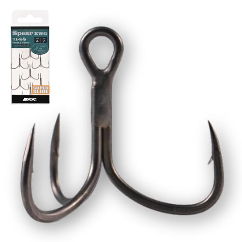 BKK Spear EWG-71 SS Freshwater Treble Hook | 1X | Super Slide Coating | Inward Facing Needle Point - size: 8#