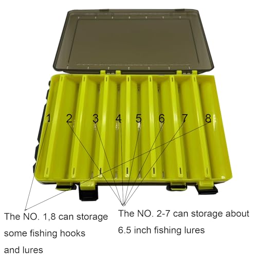 14 Compartments Double-Sided Visible Fishing Lure Hook Tackle Box Hard Plastic Orange/Yellow Container Box for Fishing Lures Hooks Jewelry Beads Earring (1pcs-orange-14compartments) - color: 1pcs-orange-14compartments