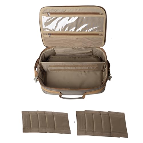 Fly Fishing Reel Case,Shockproof Organizer Bag with Adjustable Dividers, Holds 10 Fly Reels, Protective Travel Gear Bag with Mesh Pocket