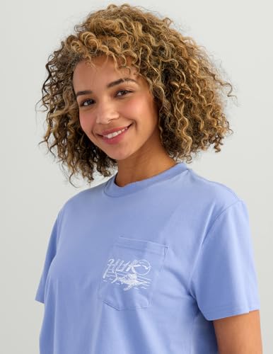 HUK Womens Short Sleeve Performance Tee, Fishing T-Shirt for Women - color: Caught Up - Lightning Sky, size: X-Large
