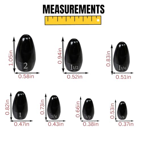 Reaction Tackle Tungsten Flipping Weights for Bass Fishing - Punch Sinkers for Heavy Cover - Size Stamped Texas and Carolina Rig Freshwater and Saltwater - color: Never Chip Black, size: 3/4 oz (4-Pack)
