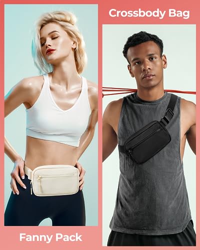 CHOLISS Small Sling Bag for Women and Men, Crossbody Bags Trendy Fanny Packs Chest Bag with Extended Strap - color: B05 Pink (Nylon)