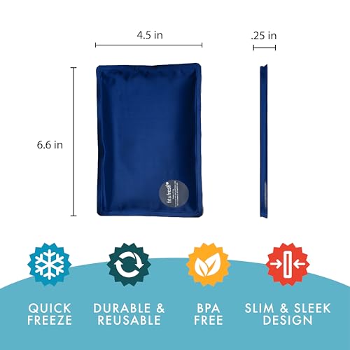 Fit & Fresh Cool Coolers 2 Pack Soft Ice for Lunch Bags, Flexible Stretch Nylon, Durable, Reusable Lunch Box Ice Packs, Soft Ice, Reusable Freezer Packs, Lunch Ice, Easy to Clean, Navy Sketch - color: Sketch Weave (2 Pack), size: Standard