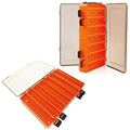 Fishing Tackle Box Set – 2-Pack Double-Sided Reversible Lure Organizer (Orange,14-Slotx2) - color: Orange,14-Slotx2