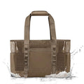 Yarwo Boat Gear Tote Bag, 35.5L Waterproof Boat Accessories Organizer with Marine-grade Coated Mesh and Wet Dry Pockets - color: Brown