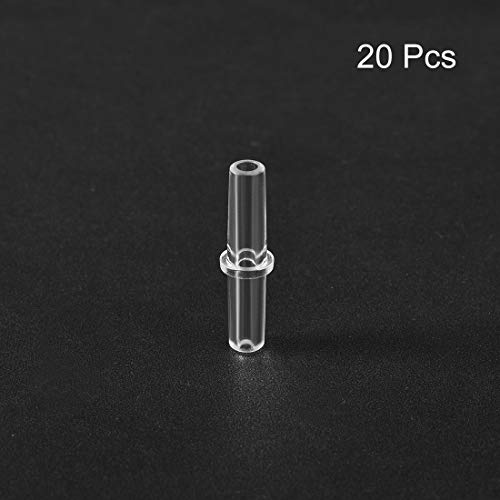 uxcell Aquarium Air Valve Connector Plastic Inline Tubing Straight Valves for 4mm Fish Tank Pond Air Line 20pcs