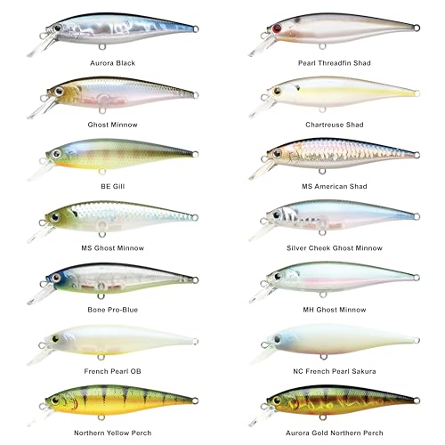 LUCKY CRAFT Pointer 78SP Fishing Lures, 3" Freshwater Bass & Trout Lures, Suspending 4ft-5ft Depth, Jerkbait, Bass Fishing Gear and Accessories, Ghost & Aurora - color: 268 Pearl Ayu