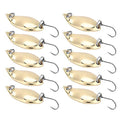 10Pcs/lot Fishing Lures Kits Wobbler Baits Spoon- Artificial Baits Sequins Bait Fishing Lures Baits Fishing Hard Lures Accessory(Gold-2.5g)