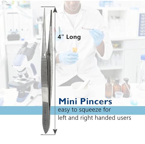 Iris Eye Dressing Forceps 4", Straight, Serrated Tips