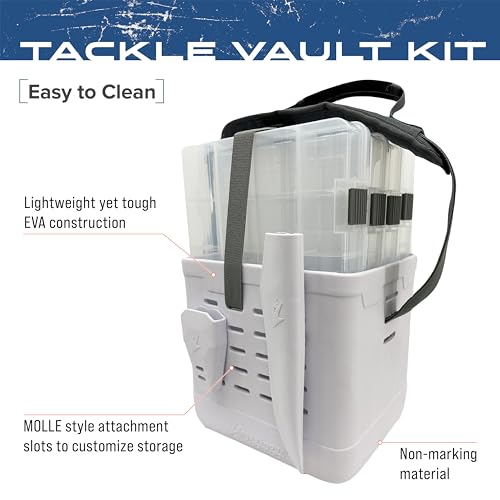 FROGG TOGGS EVA Tackle Vault, Lightweight, Customizable Fishing Tackle Bag - color: White, style: 3700 Kit