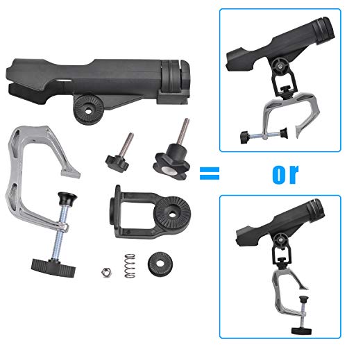 Fishing Rod Holders for Boat Adjustable Fishing Pole Holder with Large Clamp Folding Rod Racks Holder - color: 2PC 02# Max Opening 1.97"