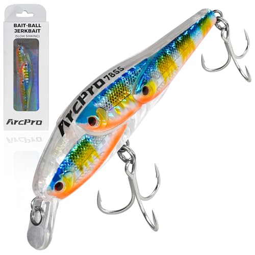 Fishing Lures Minnow Fishing Jerkbait Hard Bait, Noisy Wiggling and Vibrating Actions for More Bites, Deep Diving Swimbait Hard JerkBaits for Bass Pike Trout Walleye Freshwater Saltwater - color: Cyprinella Lutrensis