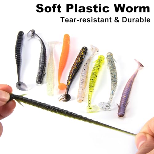 Dr.Fish 10 Pack Paddle Tail Swimbait 3'' Soft Plastic Fishing Lure Bass Fishing Freshwater Minnow Shad Bait Crappie Panfish Blugill - color: Black-gold_3''